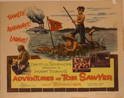 Norman Taurog Adventures of Tom Sawyer. Affiche américaine de film. H: 56 cm x L:...