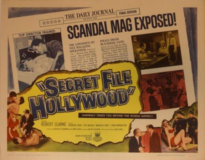 Rudolph Cusumano Secret file hollywood. Affiche américaine de film. H: 56 cm x L:...
