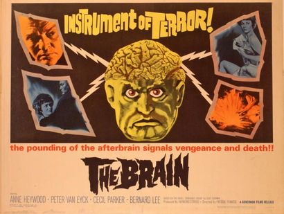 Freddie Francis The Brain. Affiche américaine de film. H: 56 cm x L: 71 cm. Année...