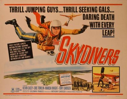 Coleman Francis The Skydivers. Affiche américaine de film. H: 56 cm x L: 71 cm. Année...