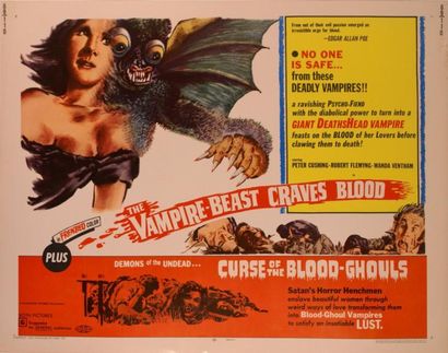 Vernon Sewell The vampire-beast cravec blood. Affiche américaine de film. H: 56 cm...
