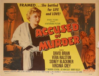 Joseph Kane Accused of murder. Affiche américaine de film. H: 56 cm x L: 71 cm. Année...