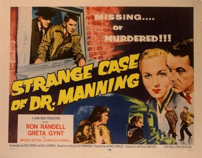 Arthur Crabtree Strange case of Dr. Manning. Affiche américaine de film. H: 56 cm...