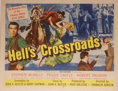 Franklin Adreon Hell's Crossroads. Affiche américaine de film. H: 56 cm x L: 71 cm....