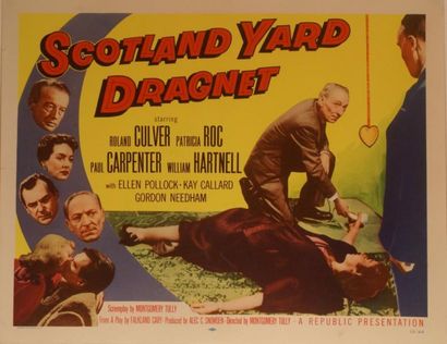 Montgomery Tully Scotland yard dragnet. Affiche américaine de film. H: 56 cm x L:...