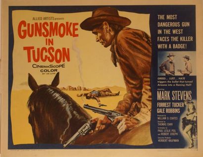 Thomas Carr Gunsmoke in Tucson. Affiche américaine de film. H: 56 cm x L: 71 cm....