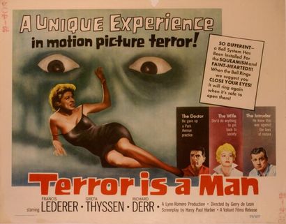 Gerardo de Leon Terror is a man. Affiche américaine de film. H: 56 cm x L: 71 cm....