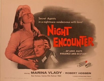 Robert Hossein Night Encounter. Affiche américaine de film. H: 56 cm x L: 71 cm....