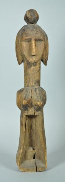 null BOZO, Mali Statue H: 59.00 cm x L: 0.00 cm Bois érodé, fentes. Fragment de ...