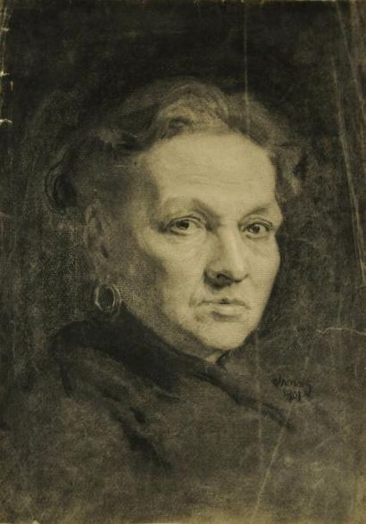 Edmond JAMOIS (1876 - 1975) Portrait de femme Dessin Estimation: 60 à 80 H: 43.00...