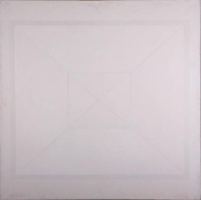 Gilbert SWIMBERGHE (né en 1927) Composition Blanche. Huile sur toile. H: 100 cm x...