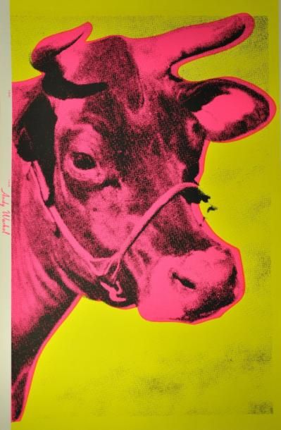 D'APRES ANDY WARHOL (1928 - 1987) Cow Wallpaper. Sérigraphie en couleurs. H: 116...