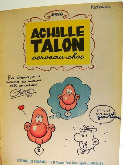 null MICHEL GREG - ACHILLE TALON - DEDICACE - T1 EO brochée 1966 état moyen (nom...