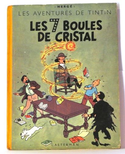 null Hergé - Tintin Les 7 boules de cristal - Casterman. 1948. Dos pelior jaune .4eme...