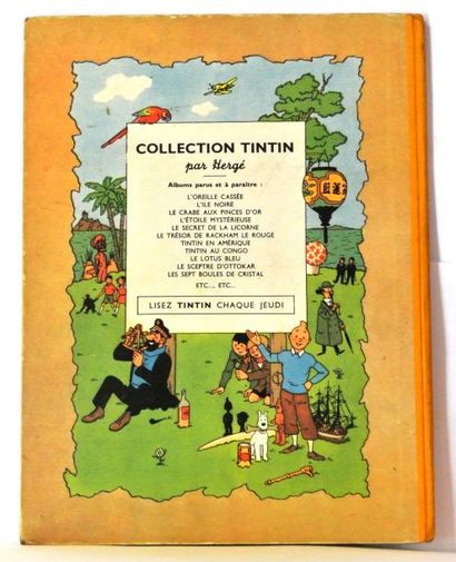 null Hergé - Tintin Les 7 boules de cristal - Casterman. 1948. Dos pelior jaune .4eme...