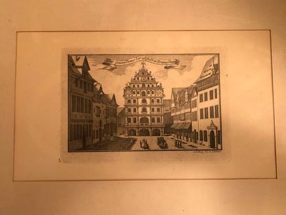 null D'après A. A. Beck "Das Gewandhaus de Altstadt in Braunfchweig" Gravure en noir

Sujet:...