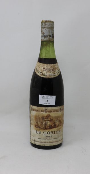 null 1 bouteille, Corton Grand Cru rouge, 1969, Bouchard père et fils (bas goulot,...