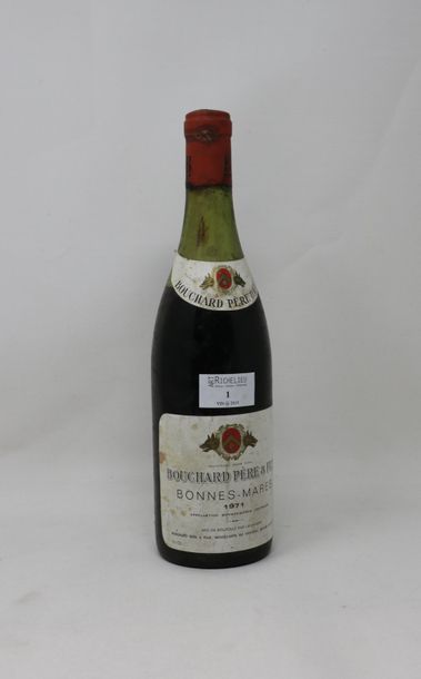 null 1 bouteille, Bonnes-Mares Grand Cru, 1971, Bouchard père et fils (bas épaule,...