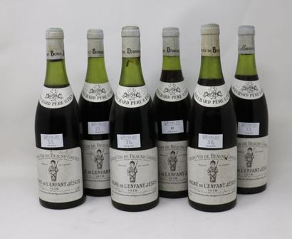 null 6 bouteilles, Beaune Grève Vigne de l'enfant Jesus 1er Cru, 1978, Bouchard père...