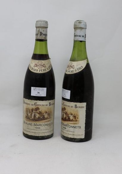null 2 bouteilles, Beaune Marconnets 1er Cru, 1966, Bouchard père et fils (1 x bas...