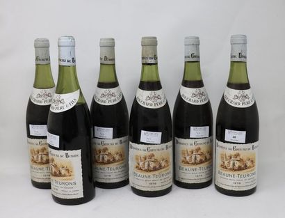 null 6 bouteilles, Beaune Les Teurons 1er Cru, 1978, Bouchard père et fils (4 x bas...