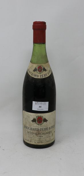 null 1 bouteille, Vosne-Romanée 1er Cru, 1964, Bouchard père et fils (bas épaule...