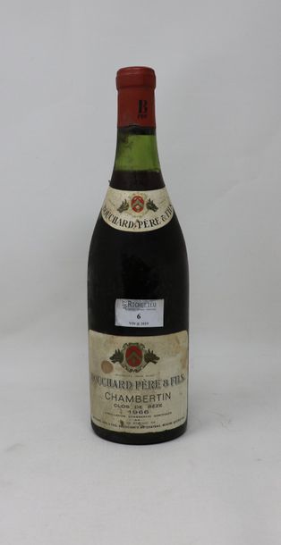 null 1 bouteille, Chambertin Grand Cru- Clos de Bèze, 1966, Bouchard père et fils...