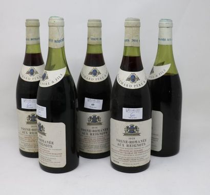 null 5 bouteilles, Vosne-Romanée 1er Cru "Aux Reignots", 1978, Bouchard père et ...