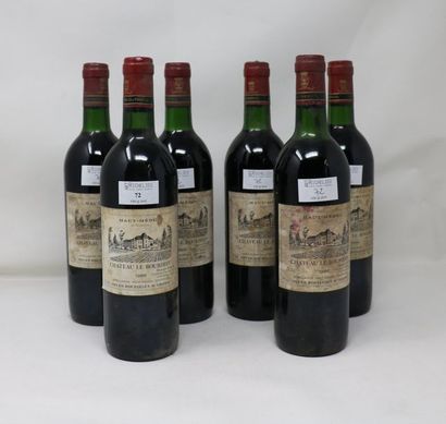 null 6 bouteilles, Château Le Bourdieu, 1986, Haut-Medoc (4 x bas goulot, 1 x haut...