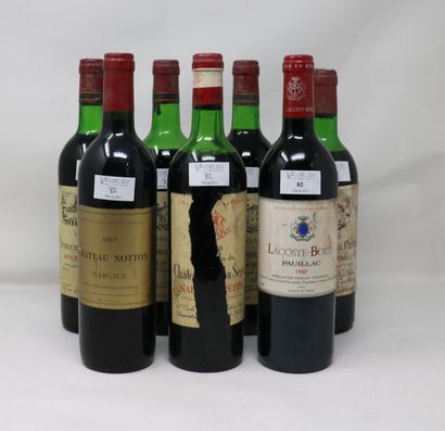 null Lot de 7 bouteilles de Bordeaux comprenant:

- 1 bouteille, Château Phelan Ségur,...