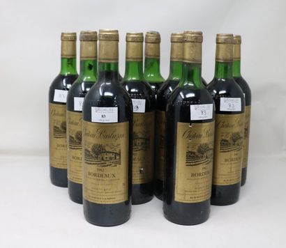 null 11 bouteilles, Château Barbazan, 1982, Bordeaux (4 x bas goulot, 5 x haut épaule,...