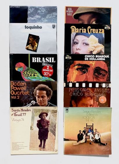 BRÉSIL Lot de 10 disques 33T de Brésil. Set of 10 Lps of music from Brasil. VG à...
