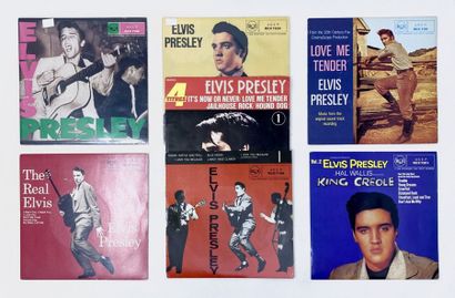 ROCK’N’ROLL Lot de 7x 7“ d’Elvis Presley, rééditions. Set of 7x 7“ of Elvis Presley,...