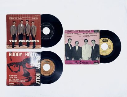 ROCK’N’ROLL Lot de 3x Eps de Buddy Holly, pressages français+ 2 Eps des Crickets....