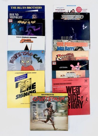 BOF Lot de 15 disques 33T , les incontournables de bandes originales de films. VG...