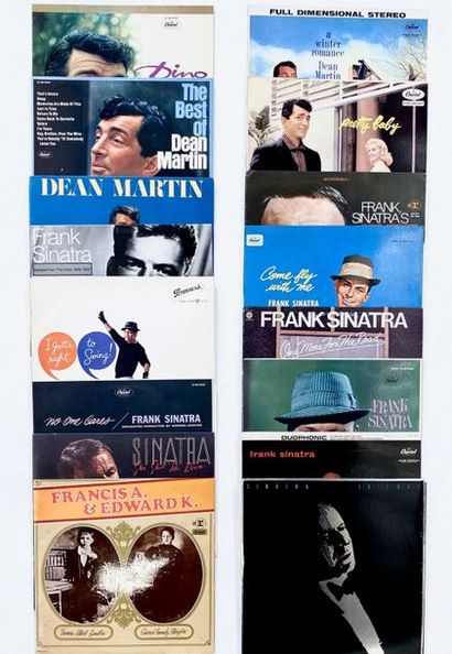 CHANTEURS Lot de 15 disques 33T et 1 coffret de Frank Sinatra et crooners. Set of...