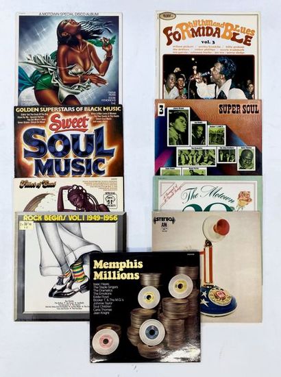 SOUL/ R’N’B/ FUNK Lot de 9 disques 33T de compilation soul. Set of 9 Lps of soul...