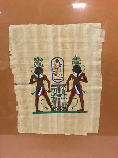 null Papyrus Egyptien

"Deux dieux fleuve entourant un cartouche"

Vers 1960

23...