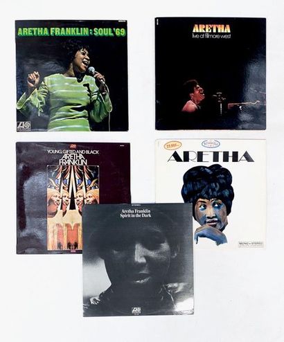 null 5 disques 33T d'Aretha Franklin, pressages originaux. VG+ à EX VG+ à EX