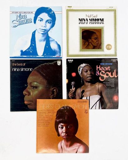 null 5 disques 33T de Nina Simone, pressages français et US. VG+ à EX VG à NM