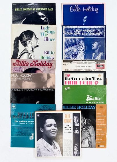 null 12 disques 33T et de 1 coffret de Billy Holiday. VG+ à NM VG à NM