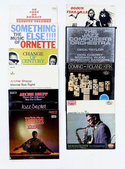 null Lot de 11 disques 33T de free jazz, dont Archie Shepp double test pressing....