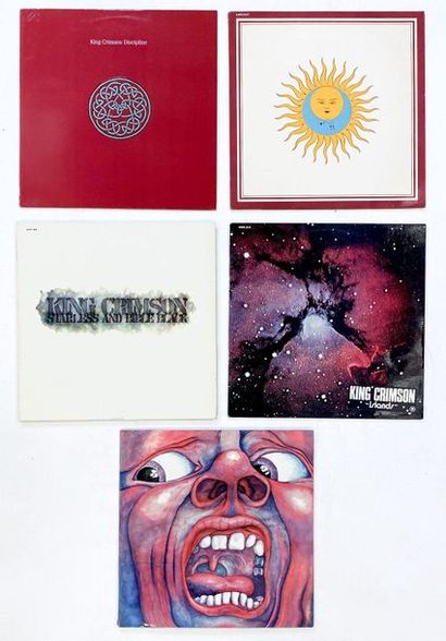 null 5 disques 33T de King Crimson, pressage français. VG+ à NM VG+ à NM