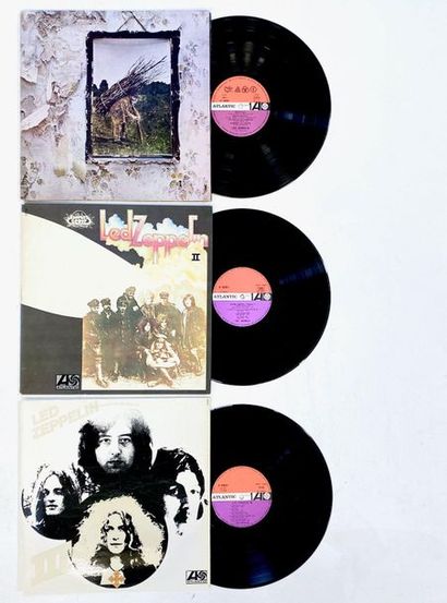 null 3 disques 33T de Led Zeppelin, pressages originaux français. VG (déchirure au...