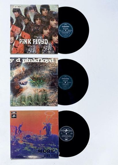 null Lot de 4 disques 33T de Pink Floyd et Syd Barrett, pressage français. VG (déchirure...