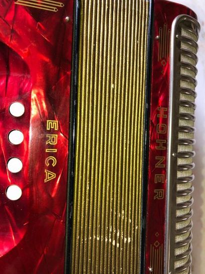 null Red bakelite accordion brand HOHNER ERICA