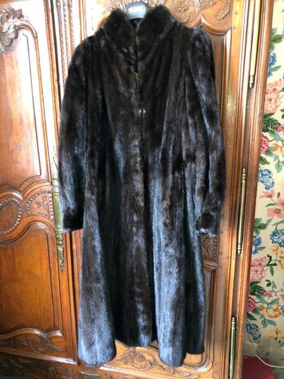 null Black mink long coat 