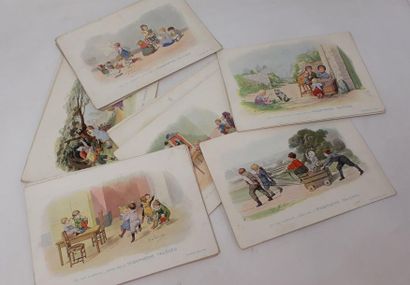 null Batch of reproductions "children's games" (accidents, folds, tears ...)