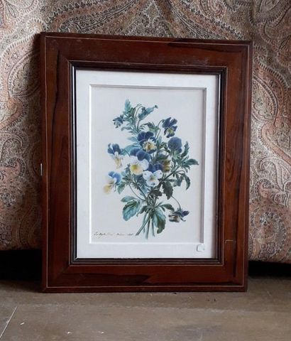 null Framed piece, "Blue Flowers"