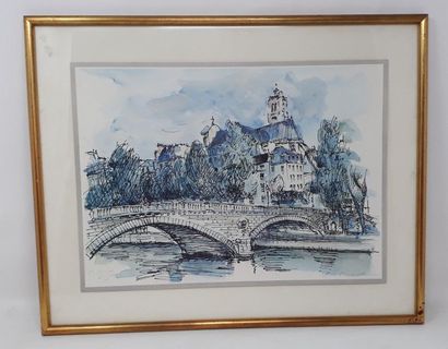 null BERGER (Modern school)

"Le Pont Marie et Saint-Gervais"

Watercolour

26 x...
